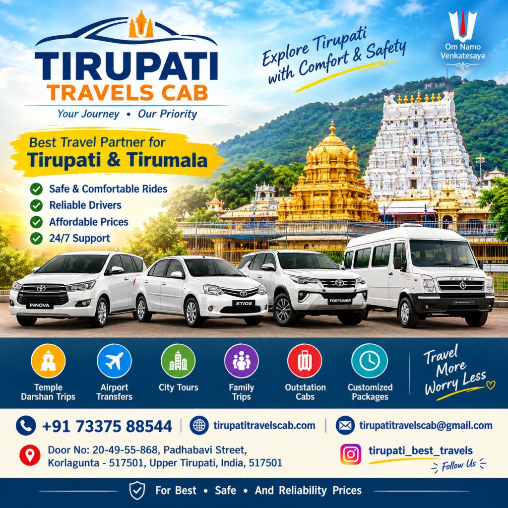 Tirupati Travels Cab safe and reliable Tirupati to Tirumala taxi service